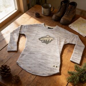 Adidas Women’s Gray Minnesota Wild Fitted Shirt